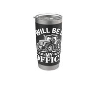 ESTARÉ EN MI OFICINA Farmer Life Farm Tractor Vaso térmico de acero inoxidable de doble pared