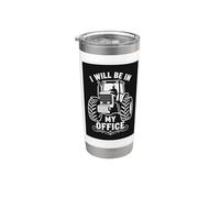 ESTARÉ EN MI OFICINA Farmer Life Farm Tractor Vaso térmico de acero inoxidable de doble pared