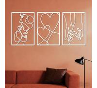 ESTART 3 piezas de arte de pared minimalista de metal, decoración de pared de metal para enamorado del día de San Valentín, decoración de pared moderna estética para colgar en el hogar, decoración de