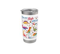 Estás a salvo conmigo Dinosaurios Teacher Protect Trans Kids Vaso térmico de acero inoxidable de doble pared