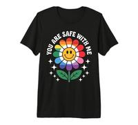 Estás a Salvo Conmigo Rainbow Smile Face, Ally LGBTQ Gay Pride Camiseta Premium