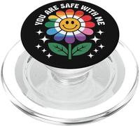 Estás a Salvo Conmigo Rainbow Smile Face, Ally LGBTQ Gay Pride PopSockets PopGrip para MagSafe