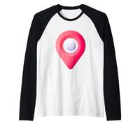 Estás aquí GPS Pin Ubicación de Viaje Camiseta Manga Raglan