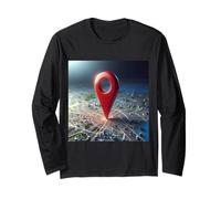 Estás aquí GPS Pin Ubicación de Viaje Manga Larga