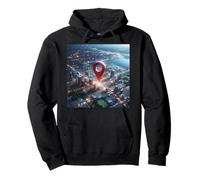 Estás aquí GPS Pin Ubicación de Viaje Sudadera con Capucha