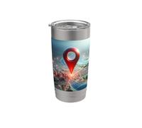Estás aquí GPS Pin Ubicación de viaje Vaso térmico de acero inoxidable de doble pared