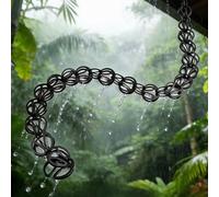Estas Cadenas para canaletas, funcionales y Decorativas, con diseño de Cascada de Aluminio, con Recubrimiento de Polvo Negro, Son un Repuesto para bajantes de canaletas (1,5 m/5 pies).