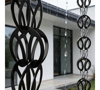 Estas Cadenas para canalones Son un reemplazo Funcional y Decorativo para bajantes, de Aluminio Estilo Cascada, con Recubrimiento de Polvo Negro y una Longitud de 1,7 m (23 pies).