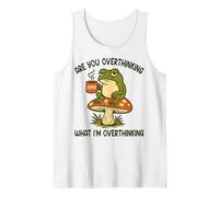 ¿Estás Pensando Demasiado en lo Que Estoy Pensando Demasiado Funny Frog Meme Camiseta sin Mangas