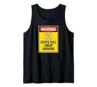 Estate Sale Lineup Survivor Vintage Thrifting Sign Camiseta sin Mangas