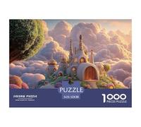 Estate Surrounded by Trees and Flowers 1000 Pzas Papel Premium Rompecabezas Ethereal Fantasy Castle Meditativo Jigsaw Decoración Niños 52x38cm/1000pcs