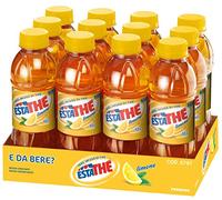 Estathé Limone - The Cold con infusión de hojas de té real y zumo de limón, refrescos sin gluten, 12 botellas de 400 ml