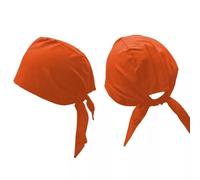 Estationeryhouse Gorro indio sij punjabi Patka, gorro de algodón con diseño de calavera de motociclista, bandana de algodón con cuerdas de amarre en la espalda, naranja, Talla única