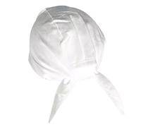 Estationeryhouse Gorro indio sij punjabi Patka, gorro de algodón con diseño de calavera de motociclista, bandana de algodón con cuerdas de amarre en la espalda, blanco, Talla única