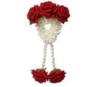 Estationeryhouse Pulsera de mano floral Kalira Mehndi, accesorio para moño de pelo, flores de jazmín perfumadas artificiales en coleteros, boda tradicional del sur de Asia, One Size, Flores