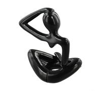 Estatua abstracta de Thinker, escultura de arte moderno con diseño hueco, decoración de estantería y decoración del hogar (negro)