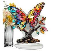 Estatua acrílica - Figura plana decorativa con pedestal | Escultura contemporánea para el hogar, salón, escritorio, ventana, entrada, cocina, jardín, decoración de interiores