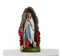 Estatua al aire libre de la Madre Blessed - Estatua de la Virgen María con figuras de St Bernadette y Lamb | Escultura de resina de Nuestra Señora de , decoración de la iglesia católica religio