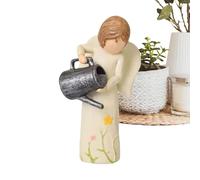 Estatua Angélica - Figura De Resina Pintada De 20 Cm, Mensajero Celestial Tallado | Elegante Acento Interior Para Hogar, Jardín, Salón, Dormitorio, Estantería, Regalo Artístico, Exhibición De