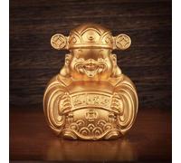 Estatua Antigua de Bronce del Dios de la Riqueza con Detalles Dorados: decoración de meditación Zen para Sala de Estar, SPA o Estudio de Yoga, Centro de Mesa, Dormitorio, Oficina, hogar, Feng Shui.