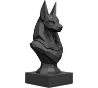 Estatua Anubis 25 cm - Dios Egipcio del Inframundo y Protector de Almas - Busto Low Poly Negro - Escultura Geométrica Moderna - Decoración Elegante Hogar - Figura Egipto Antiguo Coleccionable