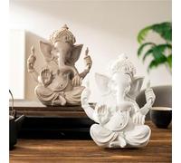 Estatua artística - Escultura Decorativa de Escritorio, Estatua Decorativa de Buda Ganesh, esculturas de Dioses Elefantes Indios según el Feng Shui, decoración casera de Arenisca Hecha a Mano, Adorno