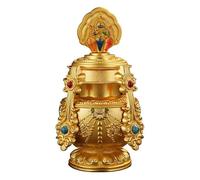 Estatua artística - Escultura Decorativa de Escritorio, Impresionante Estatua para decoración de jardín, artículos de decoración Budista Tibetano, artesanía de aleación Tantra bañada en Oro con Ocho