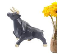 Estatua Azul, Resina Decoración Azul con diseño geométrico, Adornos Decorativos del hogar Estudio de Sala de Estar Hecho con Material Genuino para Evitar el decoloración. La Estatua de toros Tiene un