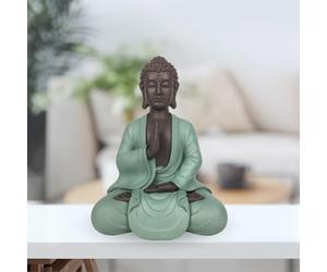 Estatua Bodhi Zen - Decoración Zen y Feng Shui - para Crear un Ambiente Relajante y Espiritual - Idea de Regalo Boudha - Altura: 20 cm - Color: Verde y Marrón - Zen'Light
