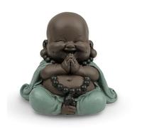 Estatua Boudha Rieur - Decoración Zen y Feng Shui - para Crear un Ambiente Relajante y Espiritual - Idea de Regalo Original - Ancho: 9 cm - Color: Verde y Marrón - Zen'Light