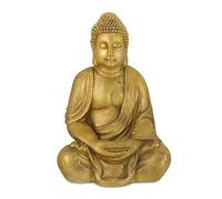Estatua buda Figura meditando dorada 8,8 kg 70 cm Estatua Buda jardín resistente