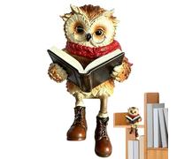 Estatua Búho Resina Vintage Rústica Divertida Tierna Animales Lectura | Figuras Miniatura Búho Decorativas Para Hogar Dormitorio Rural Escritorio Mesa Estante Celebración Cumpleaños Navidad Casa