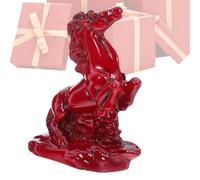Estatua Caballo Del Zodiaco Rojo - Símbolo De Éxito Y Prosperidad | Figura Caballo De Resina Detalles Refinados | Decoración Hogar Y Oficina, Regalo De Año Nuevo Chino, Objeto Colectivo Cultu