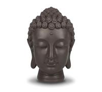 Estatua Cabeza Boudha - Decoración Zen y Feng Shui - para Crear un Ambiente Relajante y Espiritual - Idea de Regalo Boudha - Altura: 20 cm - Color: Verde y Marrón - Zen'Light
