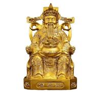 Estatua CAI Shen, figuras budistas de latón, escultura Caishen de 7.5 pulgadas, Dios de la riqueza, Dios de la fortuna, estatuas de Buda Feng Shui decoración para felicidad de la suerte