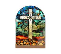 Estatua católica acrílica de pie para altares de escritorio, diseño estable sin necesidad de apoyo adicional, perfecta para áreas compactas en la oficina o la escuela