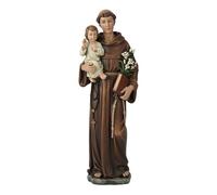 Estatua católica de San Antonio con Jesús infantil, figura bendecida, regalo religioso para el día del padre, decoración inspiradora del hogar, 10 pulgadas de alto, escultura renacentista hecha a mano