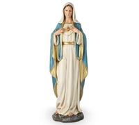 Estatua católica del corazón de María de la Virgen María para Altar, Regalos católicos para mamá, decoración Religiosa de 16.5 Pulgadas de Alto, Escultura renacentista Hecha a Mano por Buildclassic