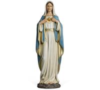 Estatua católica del corazón inmaculado de la Virgen María, Estatua de la Santa Madre de 24.5 Pulgadas de Alto para Altar, Regalo religioso para Iglesia, Hospital, Escuela, Escultura renacentista