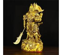 Estatua China De Cobre Puro De Guan Gong, Dios De La Riqueza, Para Decoración Del Hogar Y La Oficina. Estatua De Guan Yu, Dios De La Riqueza. Los Mejores Regalos De Decoración. Número 2. Dimensiones: