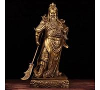 Estatua China de Cobre Puro Feng Shui Guan Gong Dios de la Riqueza Decoración del hogar y la Oficina Wu Dios de la Riqueza Estatua de Guan Yu Los Mejores Regalos de Muebles