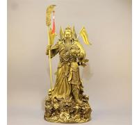 Estatua China de Cobre Puro Feng Shui Guan Gong Dios de la Riqueza Decoración del hogar y la Oficina Wu Dios de la Riqueza Estatua de Guan Yu Los Mejores Regalos de Muebles