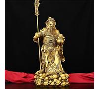 Estatua China de Cobre Puro Feng Shui Guan Gong Dios de la Riqueza Decoración del hogar y la Oficina Wu Dios de la Riqueza Estatua de Guan Yu Los Mejores Regalos de Muebles