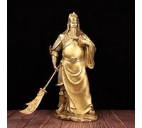 Estatua China de Cobre Puro Feng Shui Guan Gong Dios de la Riqueza Decoración del hogar y la Oficina Wu Dios de la Riqueza Estatua de Guan Yu Los Mejores Regalos de Muebles