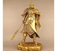 Estatua China de Cobre Puro Feng Shui Guan Gong Dios de la Riqueza Decoración del hogar y la Oficina Wu Dios de la Riqueza Estatua de Guan Yu Los Mejores Regalos de Muebles