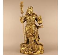 Estatua China de Cobre Puro Feng Shui Guan Gong Dios de la Riqueza Decoración del hogar y la Oficina Wu Dios de la Riqueza Estatua de Guan Yu Los Mejores Regalos de Muebles