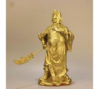Estatua China de Cobre Puro Feng Shui Guan Gong Dios de la Riqueza Decoración del hogar y la Oficina Wu Dios de la Riqueza Estatua de Guan Yu Los Mejores Regalos de Muebles