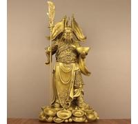 Estatua China de Cobre Puro Feng Shui Guan Gong Dios de la Riqueza Decoración del hogar y la Oficina Wu Dios de la Riqueza Estatua de Guan Yu Los Mejores Regalos de Muebles