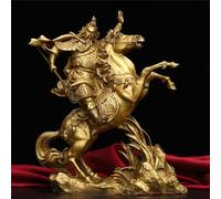 Estatua China de Cobre Puro Feng Shui Guan Gong Dios de la Riqueza Decoración del hogar y la Oficina Wu Dios de la Riqueza Estatua de Guan Yu Los Mejores Regalos de Muebles