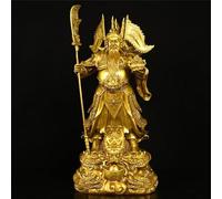 Estatua China de Cobre Puro Feng Shui Guan Gong Dios de la Riqueza Decoración del hogar y la Oficina Wu Dios de la Riqueza Estatua de Guan Yu Los Mejores Regalos de Muebles